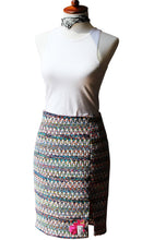Rainbow Prism Pencil Skirt with Front Slit