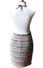 Rainbow Prism Pencil Skirt with Front Slit